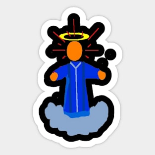 Ethereal Being Design on Black Background Sticker